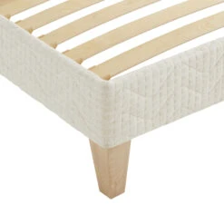 Ensemble Matelas Naturel Ressorts Et Latex Naturel, Sommier, Pieds, Tête De Lit, Couette Et Oreiller Aube 600 - SOMEO -Lematelas Soldes Boutique sommier aube zoom 3 4 fond blanc 48