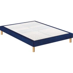 Sommier Déco BLEU NUIT Morphologique 16 Cm Avec Pieds