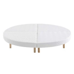 Sommier Rond Tapissier Blanc 13 Cm Lune - SOMEO Diamètre 215
