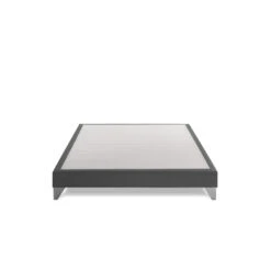 Sommier Tempur Déco Encastrable Anthracite -Lematelas Soldes Boutique sommier tempur encastrable anthracite face fond blanc