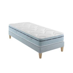 Ensemble Matelas Mémoire De Forme, Sommier Et Pieds Songe 500 - SOMEO -Lematelas Soldes Boutique songe 500 mat som 90x200 3 4 fond blanc
