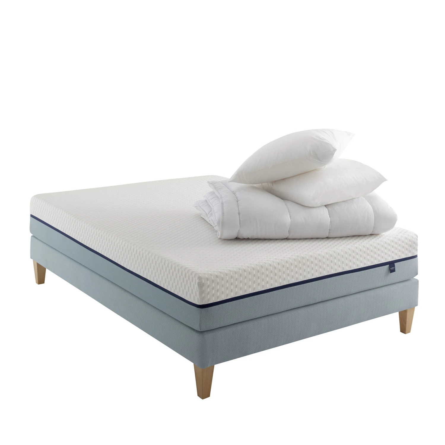 Ensemble Matelas Mémoire De Forme, Sommier, Pieds, Couette Et Oreiller Songe 600 - SOMEO 1 Ensemble Matelas Mémoire De Forme, Sommier, Pieds, Couette Et Oreiller Songe 600 - SOMEO