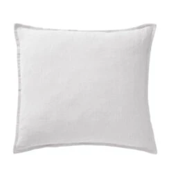Taie D'oreiller Lin Lavé -Lematelas Soldes Boutique taie oreiller carre blanc fond blanc 1