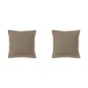 Lot De 2 Taies D'oreillers Taupe 100% Coton Biologique