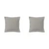 Lot De 2 Taies D'oreillers Gris Mastic 100% Coton
