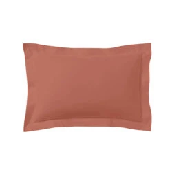 Lot De 2 Taies D'oreillers Terracotta 100% Coton -Lematelas Soldes Boutique taie oreiller coton terracotta fond blanc 4