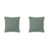 Lot De 2 Taies D'oreillers Vert De Gris 100% Coton