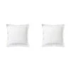 Lot De 2 Taies D'oreiller Blanc 100% Lin