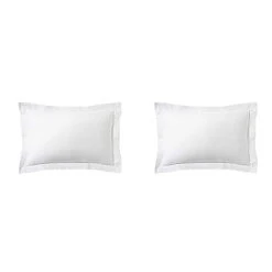 Lot De 2 Taies D'oreiller Blanc 100% Lin -Lematelas Soldes Boutique taie oreiller lin blanc fond blanc 3