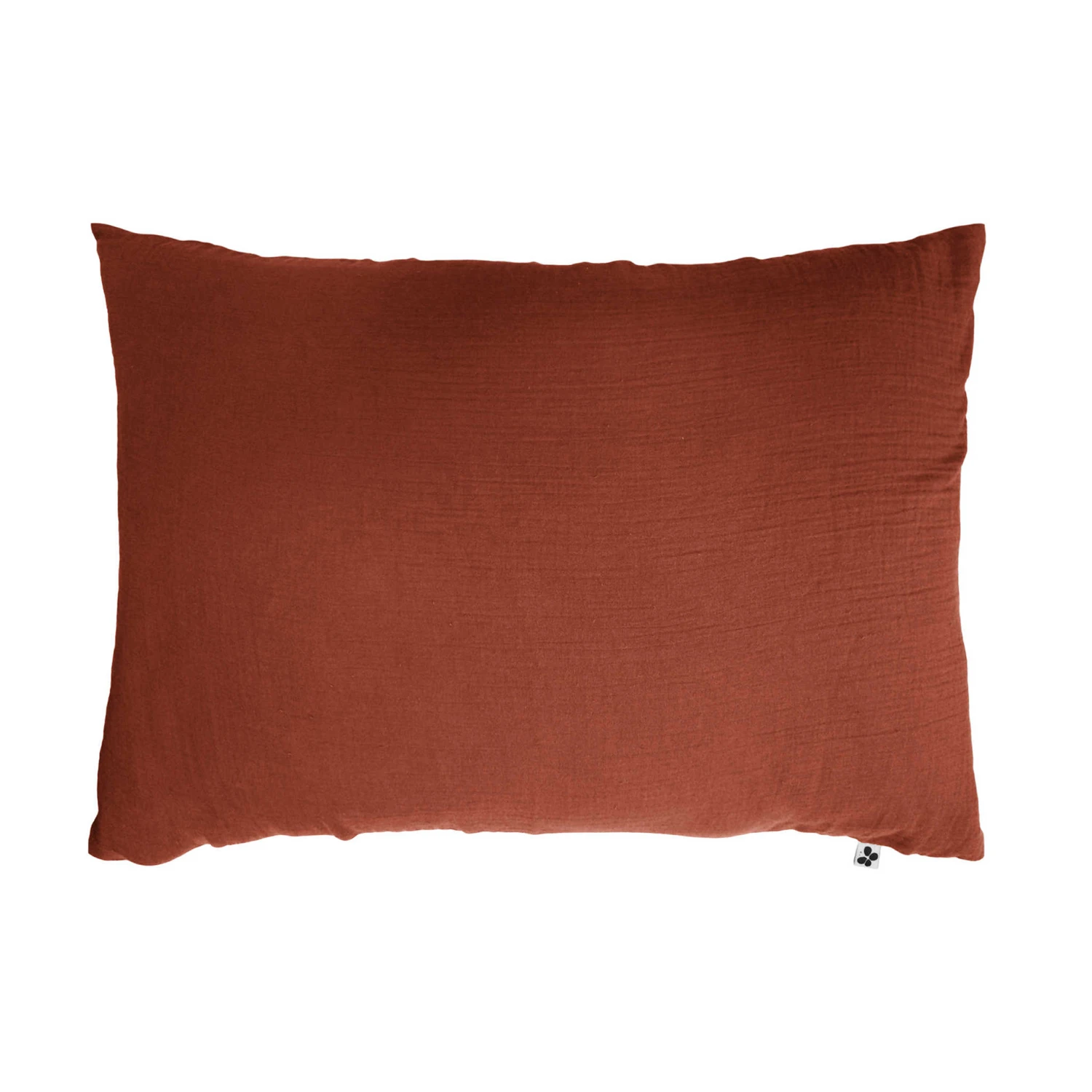 Taie D'oreiller Double Gaze De Coton Orange Terracotta 2 Taie D'oreiller Double Gaze De Coton Orange Terracotta – Image 2
