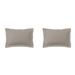 Lot De 2 Taies D'oreillers Percale Lin -Lematelas Soldes Boutique taie oreiller percale lin fond blanc 3