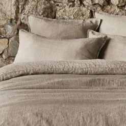 Taie D'oreiller Lin Lavé -Lematelas Soldes Boutique taie oreiller soline beige zoom 2