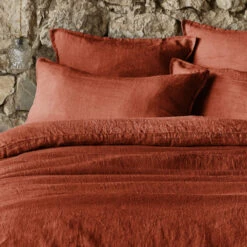 Taie D'oreiller Lin Lavé -Lematelas Soldes Boutique taie oreiller soline orange zoom 2