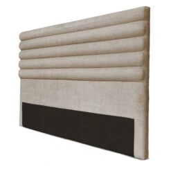 Tête De Lit Déco Tissu Aspect Bombé Beige -Lematelas Soldes Boutique tete de lit aspect bombe beige 3 4 fond blanc