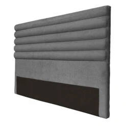 Tête De Lit Déco Tissu Aspect Bombé Gris -Lematelas Soldes Boutique tete de lit aspect bombe gris 3 4 fond blanc