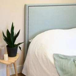 Tête De Lit ROMA Vert D'eau - Terre De Nuit -Lematelas Soldes Boutique tete de lit roma ambiance