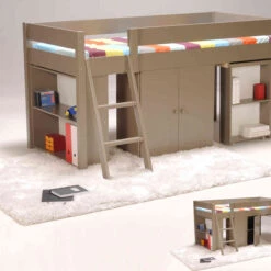 Lit Combiné Enfant Avec Armoire Et Bureau En Bois 90x190 - LT14034