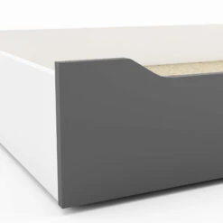 Lit Tiroir Enfant En Bois Blanc Et Gris 90x190/200 - LT221 -Lematelas Soldes Boutique tiroir lit zoom fond blanc 1