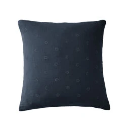 Taie D'oreiller Brodée Double Gaze De Coton Marine