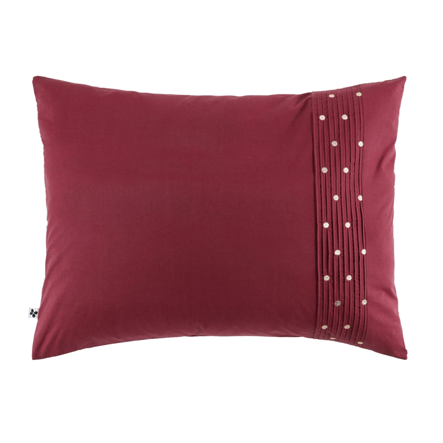 Taie D'oreiller Brodée Plis Religieuses Bordeaux 2 Taie D'oreiller Brodée Plis Religieuses Bordeaux – Image 2