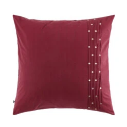 Taie D'oreiller Brodée Plis Religieuses Bordeaux
