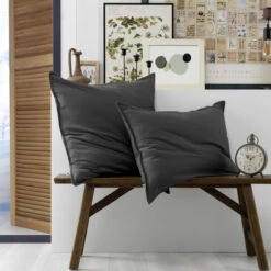 Lot De 2 Taies D'oreiller Flanelle Anthracite -Lematelas Soldes Boutique to ambiance anthracite 2