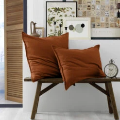 Lot De 2 Taies D'oreiller Flanelle Orange -Lematelas Soldes Boutique to ambiance orange 1