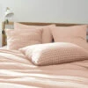 Taie D'oreiller à Carreaux Double Gaze De Coton Rose