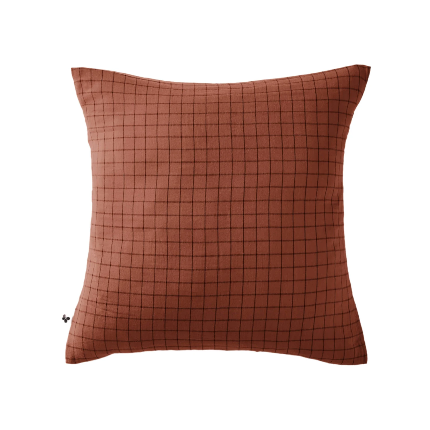 Taie D'oreiller à Carreaux Double Gaze De Coton Orange 2 Taie D'oreiller à Carreaux Double Gaze De Coton Orange – Image 2
