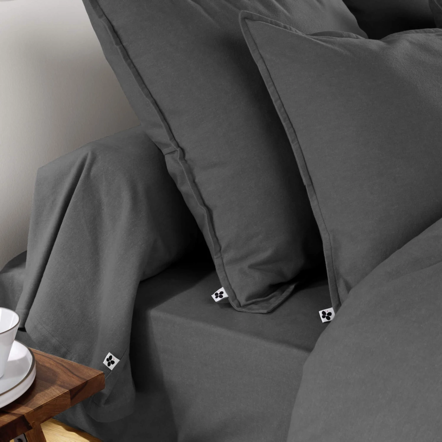 Taie De Traversin Flanelle Anthracite 3 Taie De Traversin Flanelle Anthracite – Image 3