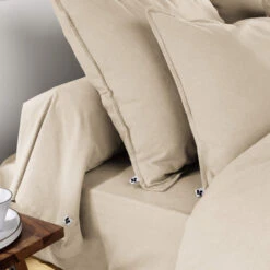 Taie De Traversin Flanelle Beige -Lematelas Soldes Boutique tt candice beige ambiance