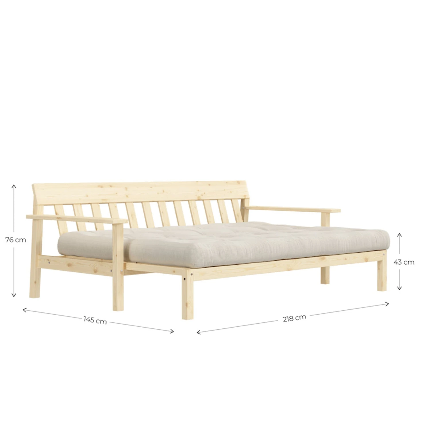 Banquette UNWIND En Pin Massif Naturel Avec Matelas Futon 130x190 8 Banquette UNWIND En Pin Massif Naturel Avec Matelas Futon 130x190 – Image 8