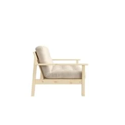 Banquette UNWIND En Pin Massif Naturel Avec Matelas Futon 130x190 13 Banquette UNWIND En Pin Massif Naturel Avec Matelas Futon 130x190 -Lematelas Soldes Boutique unwind profil beige fond blanc