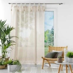 Voilage à Passant Dalila 140x240 -Lematelas Soldes Boutique voilage a passant dalila lin ambiance