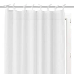 Voilage à Nouettes Panama 135x250 -Lematelas Soldes Boutique voilage nouettes panama blanc face fond blanc 1