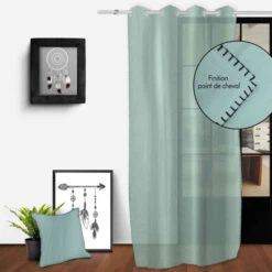 Voilage à œillets Spirit 135x250 Cm -Lematelas Soldes Boutique voile spirit bleu 1