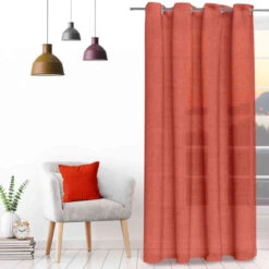 Voilage à œillets Velvet 135x250 Cm -Lematelas Soldes Boutique voile velvet terracota 1