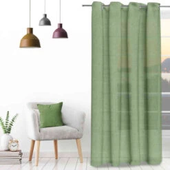 Voilage à œillets Velvet 135x250 Cm -Lematelas Soldes Boutique voile velvet vert 1