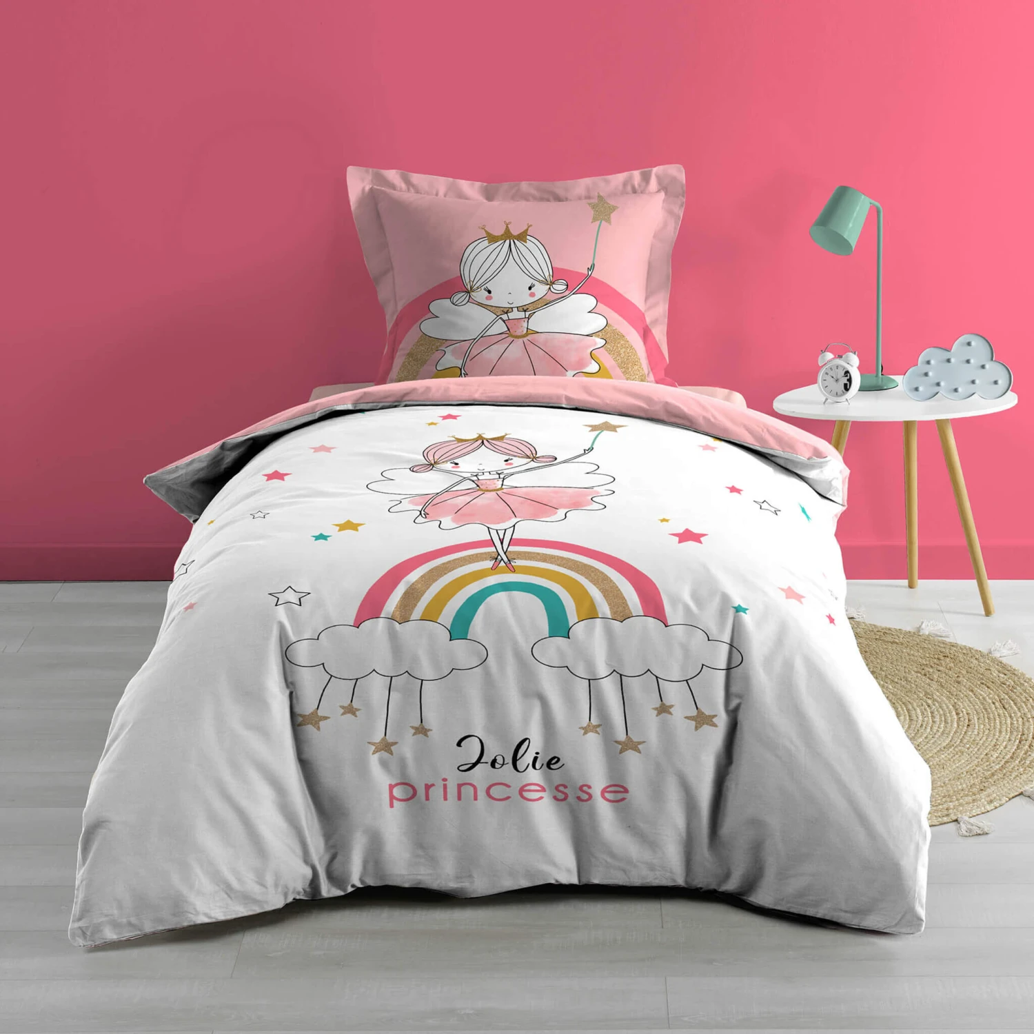 Parure De Lit Enfant Arc En Ciel 140x200