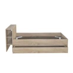 Lit 2 Tiroirs Avec Tête De Lit étagères En Bois 140x190 - LT14018 -Lematelas Soldes Boutique w15web144216che031 3 fond blanc 1