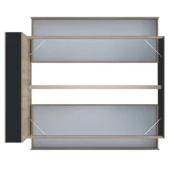 Lit 2 Tiroirs Avec Tête De Lit étagères En Bois 140x190 - LT14018 -Lematelas Soldes Boutique w15web144216noi031 4 fond blanc 1