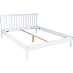 Lit Avec Tête De Lit En Bois Blanc - LT14008 -Lematelas Soldes Boutique w15web146196090014 2 fond blanc 1