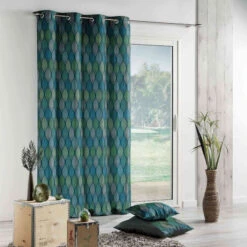 Rideau à œillets Winter Green 140x260 Cm -Lematelas Soldes Boutique winter green bleu 1