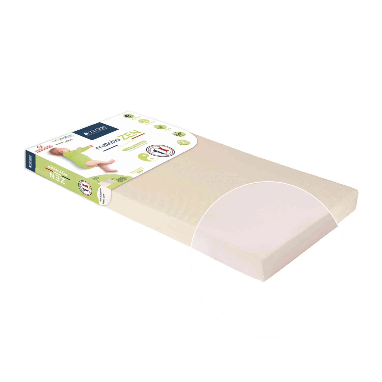 Candide Matelas Bébé Déhoussable ZEN 4 Candide Matelas Bébé Déhoussable ZEN – Image 4