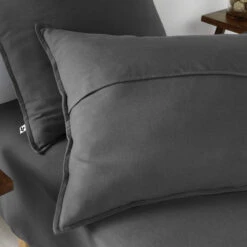 Lot De 2 Taies D'oreiller Flanelle Anthracite -Lematelas Soldes Boutique zoom to candice anthracite 1